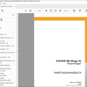 Case CX245D SR (Stage V) Raupenbagger WARTUNGSHANDBUCH 90379718 - PDF DOWNLOAD (German)