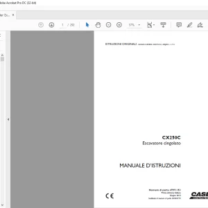 Case CX250C Escavatore cingolato MANUALE D’ISTRUZIONI 47571153 - PDF DOWNLOAD (Italian)
