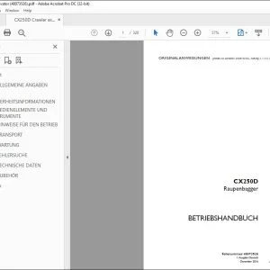 Case CX250D Raupenbagger BETRIEBSHANDBUCH 48073526 - PDF DOWNLOAD (German)