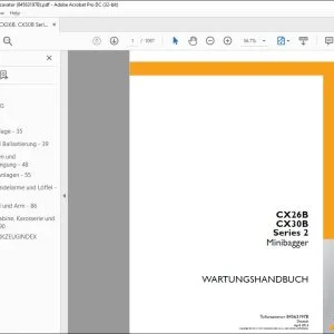 Case CX26B CX30B Series 2 Minibagger WARTUNGSHANDBUCH 84563197B - PDF DOWNLOAD (German)