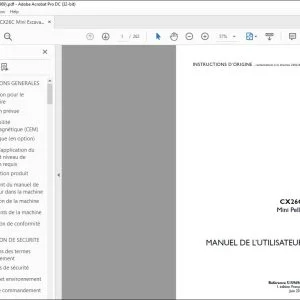 Case CX26C Mini Pelle MANUEL DE L’UTILISATEUR 51596969 - PDF DOWNLOAD (French)
