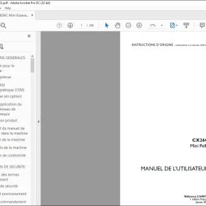 Case CX26C Mini Pelle MANUEL DE L’UTILISATEUR 51698793 - PDF DOWNLOAD (French)