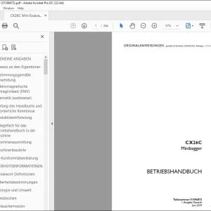 Case CX26C Minibagger BETRIEBSHANDBUCH 51596872 - PDF DOWNLOAD (German)