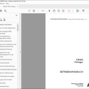 Case CX26C Minibagger BETRIEBSHANDBUCH 51698726 - PDF DOWNLOAD (German)