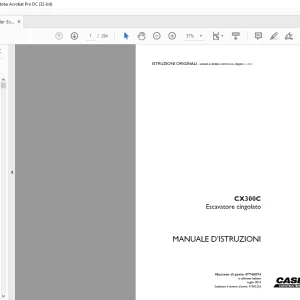 Case CX300C Escavatore cingolato MANUALE D’ISTRUZIONI 47740874 - PDF DOWNLOAD (Italian)