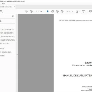 Case CX300C Excavatrice sur chenilles MANUEL DE L’UTILISATEUR 47740869 - PDF DOWNLOAD (French)