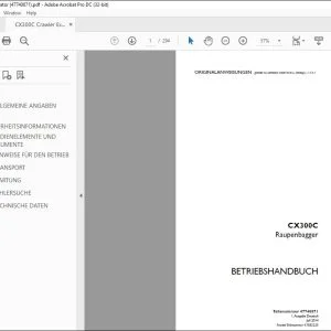 Case CX300C Raupenbagger BETRIEBSHANDBUCH 47740871 - PDF DOWNLOAD (German)