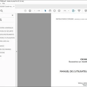 Case CX300D Excavatrice sur chenilles MANUEL DE L’UTILISATEUR 48072606 - PDF DOWNLOAD (French)