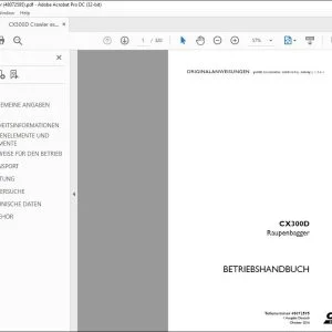 Case CX300D Raupenbagger BETRIEBSHANDBUCH 48072595 - PDF DOWNLOAD (German)
