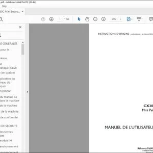 Case CX30C Mini Pelle MANUEL DE L’UTILISATEUR 51698796 - PDF DOWNLOAD (French)