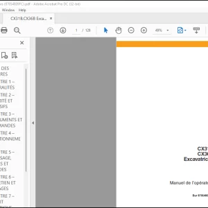 Case CX31B CX36B Excavatrices Manuel de l’opérateur(87054809FC) - PDF DOWNLOAD (French)