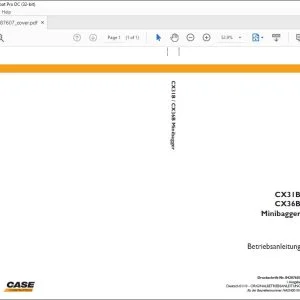Case CX31B CX36B Minibagger Betriebsanleitung 84287607 - PDF DOWNLOAD (German)