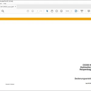 Case CX330 HRD Hydraulischer Raupenbagger Bedienungsanleitung 84124603 - PDF DOWNLOAD (German)