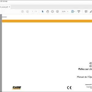 Case CX350B CX370B Pelles sur chenilles Manuel de l’Opérateur 84346010 - PDF DOWNLOAD (French)