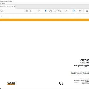 Case CX350B CX370B Raupenbagger Bedienungsanleitung 84346012 - PDF DOWNLOAD (German)