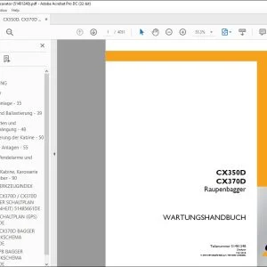 Case CX350D CX370D Raupenbagger WARTUNGSHANDBUCH 51481248 - PDF DOWNLOAD (German)