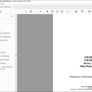 Case CX35B CX39B Series 2 Mini Pelles Utilisation et Entretien 84565464 - PDF DOWNLOAD (French)