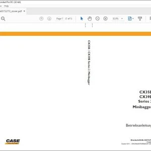 Case CX35B CX39B Series 2 Minibagger Betriebsanleitung 84372273 - PDF DOWNLOAD (German)