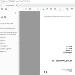 Case CX35B CX39B Series 2 Mobilbagger BETRIEBSHANDBUCH 47529308 - PDF DOWNLOAD (German)
