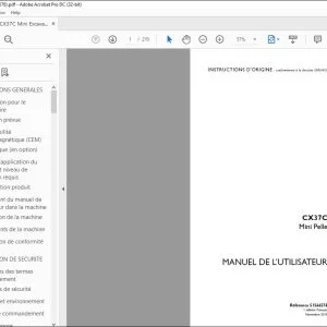 Case CX37C Mini Pelle MANUEL DE L’UTILISATEUR 51566576 - PDF DOWNLOAD (French)