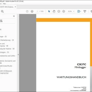 Case CX37C Minibagger WARTUNGSHANDBUCH 51487928 - PDF DOWNLOAD (German)