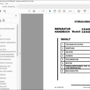 Case CX40B CX50B HYDRAULIKBAGGER REPARATUR HANDBUCH 9-91950 - PDF DOWNLOAD (German)