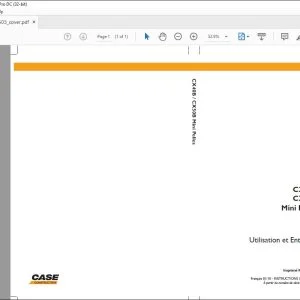 Case CX40B CX50B Mini Pelles Utilisation et Entretien 84288503 - PDF DOWNLOAD (French)
