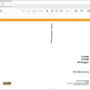 Case CX40B CX50B Minibagger Betriebsanleitung 84288506 - PDF DOWNLOAD (German)