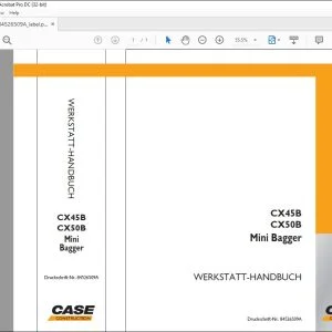 Case CX45B CX50B Mini Bagger WERKSTATT-HANDBUCH 84526509A - PDF DOWNLOAD (German)