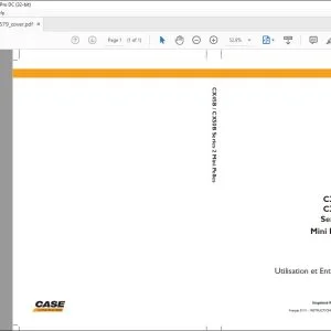 Case CX45B CX50B Series 2 Mini Pelles Utilisation et Entretien 84372579 - PDF DOWNLOAD (French)