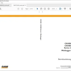 Case CX45B CX50B Series 2 Minibagger Betriebsanleitung 84372535 - PDF DOWNLOAD (German)