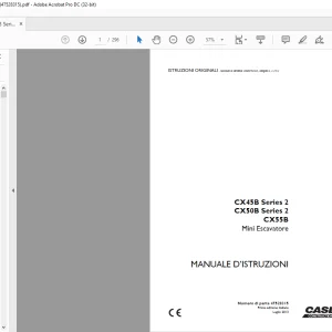 Case CX45B Series 2 CX50B Series 2 CX55B Mini Escavatore MANUALE D’ISTRUZIONI 47528315 - PDF DOWNLOAD (Italian)