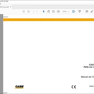 Case CX470B HRD Pelle sur chenilles Manuel de l’Opérateur 84202425 - PDF DOWNLOAD (French)