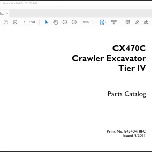 Case CX470C Crawler Excavator Tier IV Parts Catalog Manual(84540418FC) - PDF DOWNLOAD (French