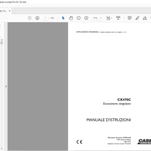 Case CX470C Escavatore cingolato MANUALE D’ISTRUZIONI 47583248 - PDF DOWNLOAD (Italian)