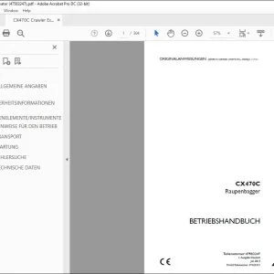 Case CX470C Raupenbagger BETRIEBSHANDBUCH 47583247 - PDF DOWNLOAD (German)