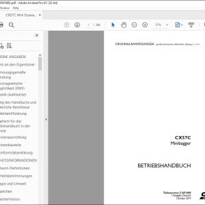 Case CX57C Minibagger BETRIEBSHANDBUCH 51691688 - PDF DOWNLOAD (German)