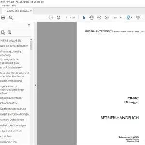 Case CX60C Minibagger BETRIEBSHANDBUCH 51667471 - PDF DOWNLOAD (German)