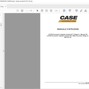 Case CX750D Stage V Escavatori MANUALE D’ISTRUZIONI (51666416) - PDF DOWNLOAD (Italian)