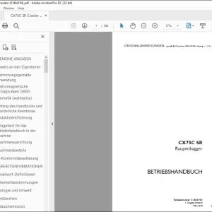 Case CX75C SR Raupenbagger BETRIEBSHANDBUCH 51464194 - PDF DOWNLOAD (German)