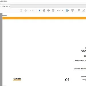 Case CX75SR CX75SR-LR CX80 CX135SR Tier 3 Pelles sur chenilles Manuel de l’Opérateur 84336177 - PDF DOWNLOAD (French)