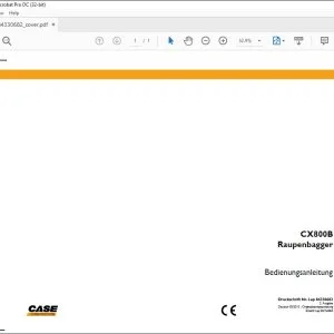 Case CX800B Raupenbagger Bedienungsanleitung 84330682 - PDF DOWNLOAD (German)