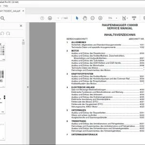 Case CX800B Raupenbagger Service Manual 84176580C - PDF DOWNLOAD (German)