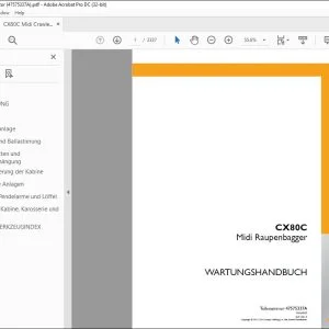 Case CX80C Midi Raupenbagger WARTUNGSHANDBUCH 47575337A - PDF DOWNLOAD (German)