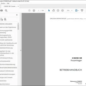 Case CX85D SR Raupenbagger BETRIEBSHANDBUCH 51606332 - PDF DOWNLOAD (German)
