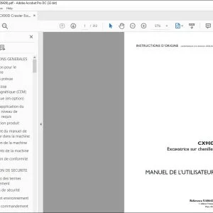 Case CX90D Excavatrice sur chenilles MANUEL DE L’UTILISATEUR 51606426 - PDF DOWNLOAD (French)