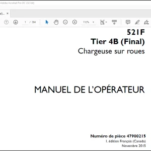 Case Chargeur sur roues 521F Tier 4B (Final) MANUEL DE L’OPÉRATEUR 47900215 - PDF DOWNLOAD(French)