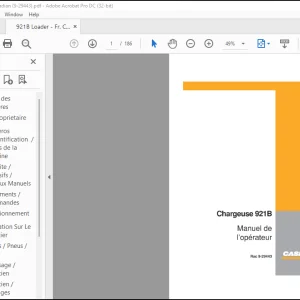 Case Chargeuse 921 B Manuel de l'operateur (9-29443) - PDF DOWNLOAD(French)