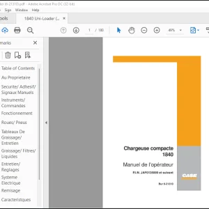 Case Chargeuse compacte 1840 Manuel de l'operateur(6-21310) -  PDF DOWNLOAD (FRENCH)