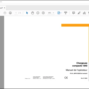 Case Chargeuse compacte 1840 Manuel de l'operateur(9-15803) - PDF DOWNLOAD (French)